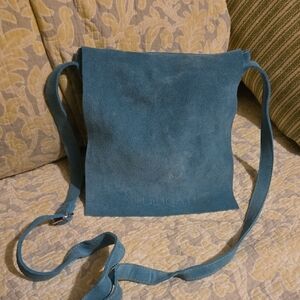 Pulicati made in Italy Blue Suede Crossbody Bag
